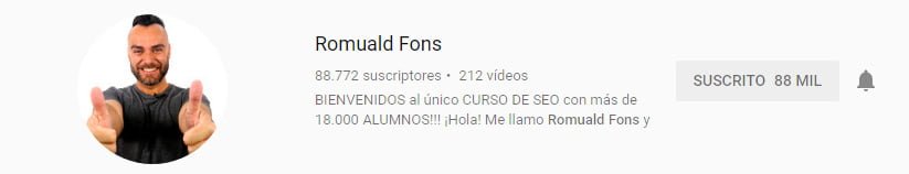 Canal de youtube sobre marketing digital de Romuald Fons