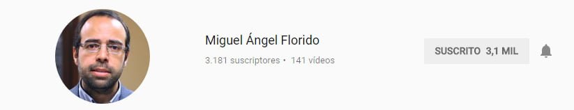 Canal de youtube sobre marketing digital de Miguel Florido
